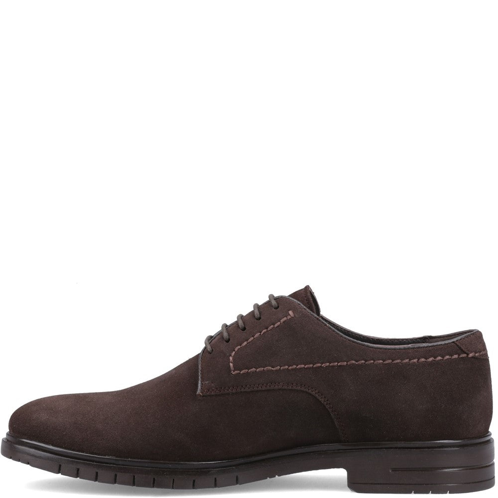 Mens Formal Lace Up Shoes Chocolate Hush Puppies Sterling Suede Shoe