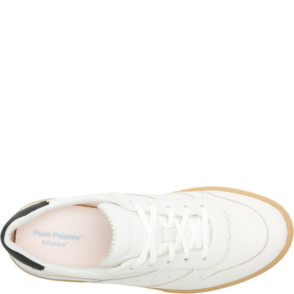 Ladies Sports White Hush Puppies Mae Trainer