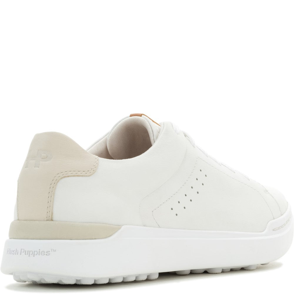 Mens Sports White Hush Puppies Wes Trainer
