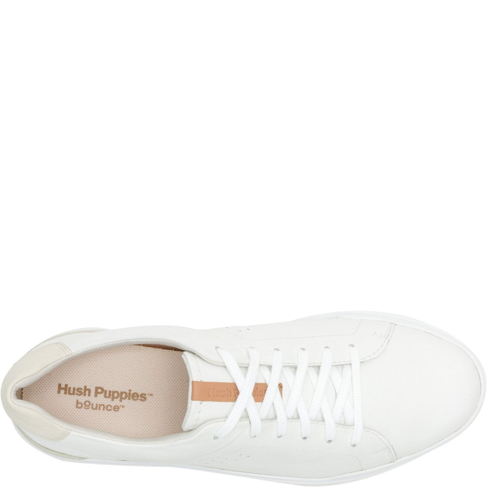 Mens Sports White Hush Puppies Wes Trainer
