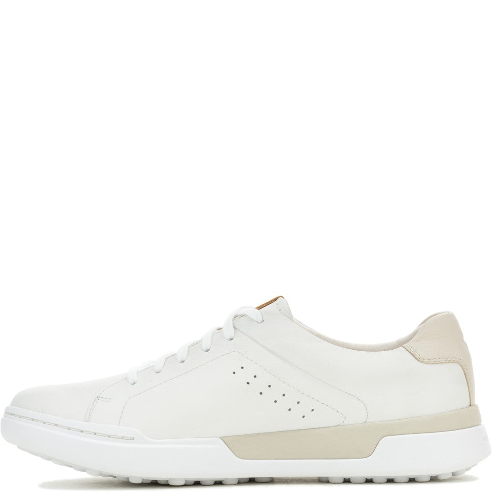 Mens Sports White Hush Puppies Wes Trainer