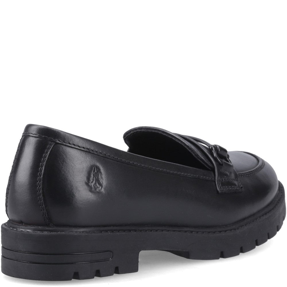 Girls BTS FLFR Black Hush Puppies HAZEL SNAFFLE LOAFER