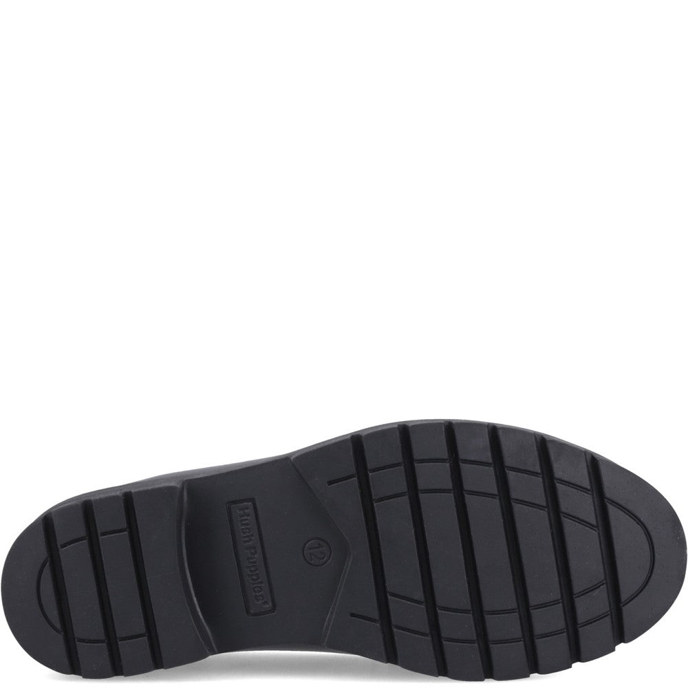 Girls BTS FLFR Black Hush Puppies HAZEL SNAFFLE LOAFER