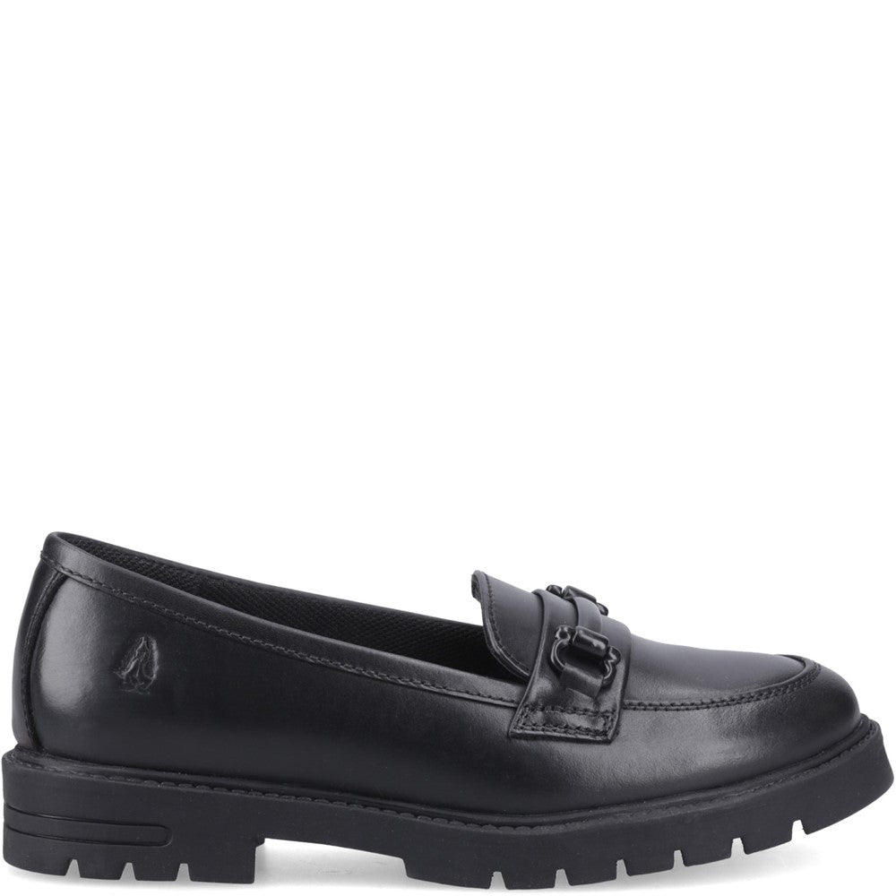 Girls BTS FLFR Black Hush Puppies HAZEL SNAFFLE LOAFER