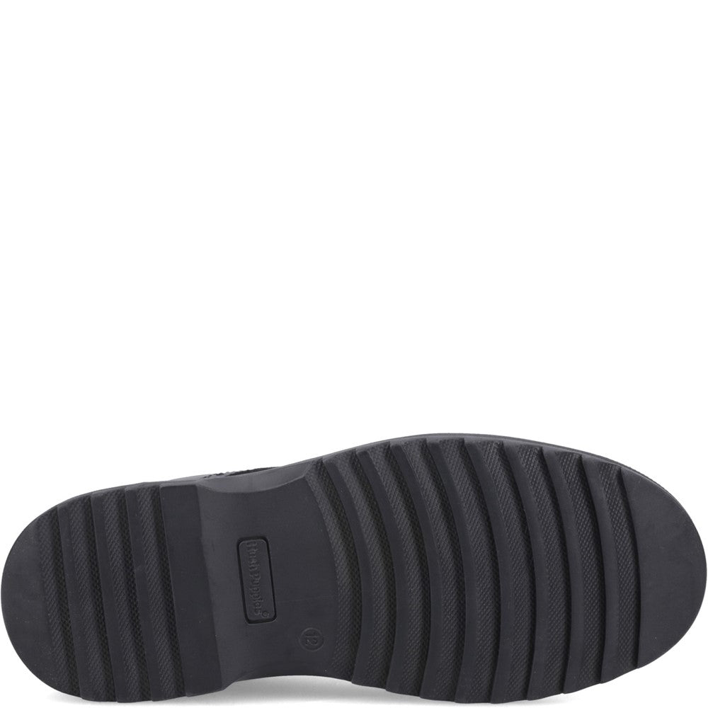 Boys BTS FLFR Black Hush Puppies ROMEO BROGUE SNR