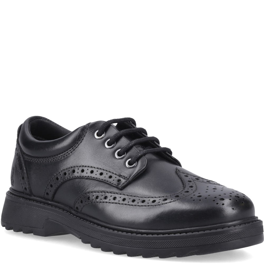 Boys BTS FLFR Black XL Hush Puppies ROMEO BROGUE SNR2