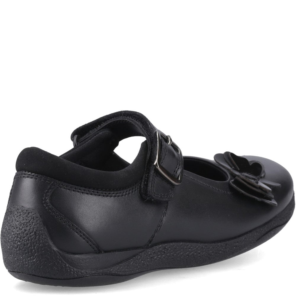 Girls BTS FLFR Black Hush Puppies JULIE BALLERINA JNR