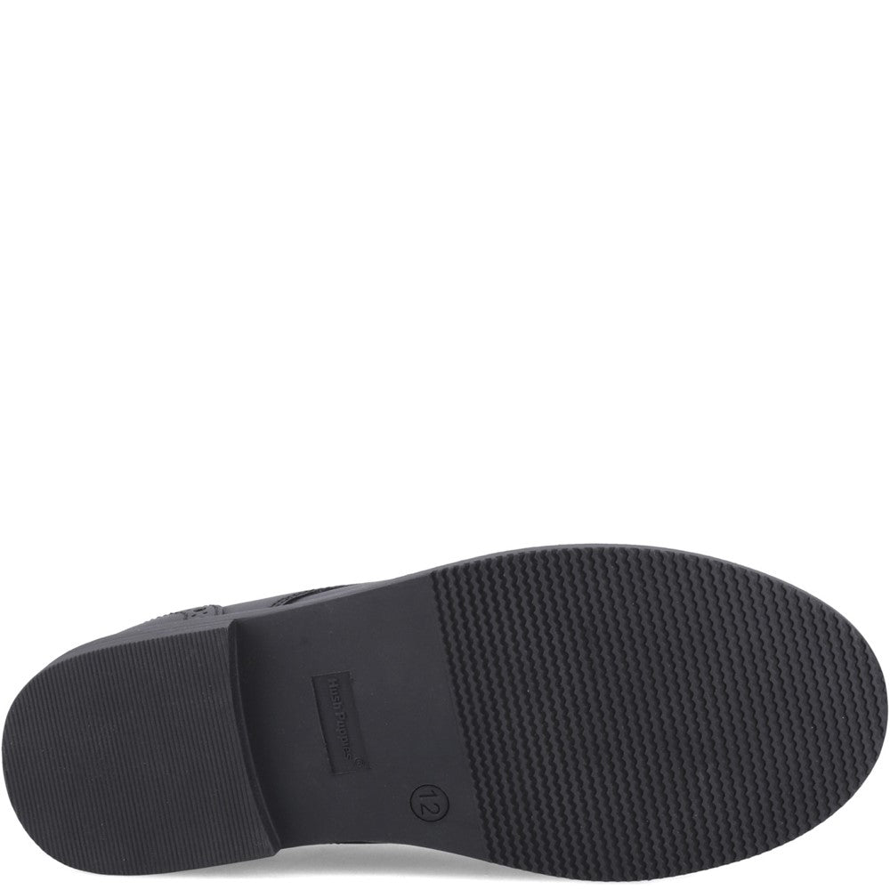 Girls BTS Black Hush Puppies AVA BROGUE SNR