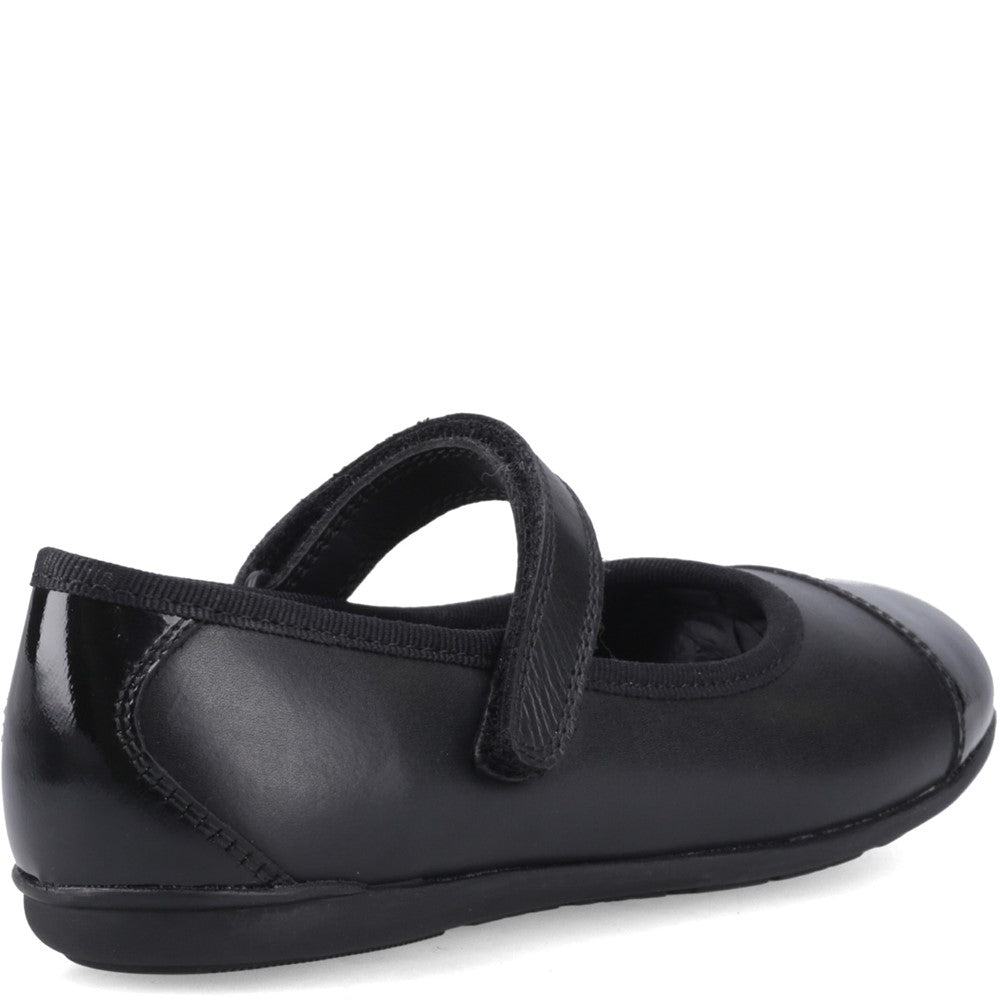 Girls BTS Black Hush Puppies LOTTIE BALLERINA JNR