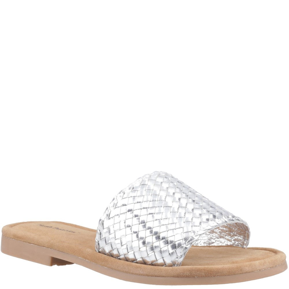 Sandal Ladies Summer Silver Hush Puppies Hetty Slide Wide Fit