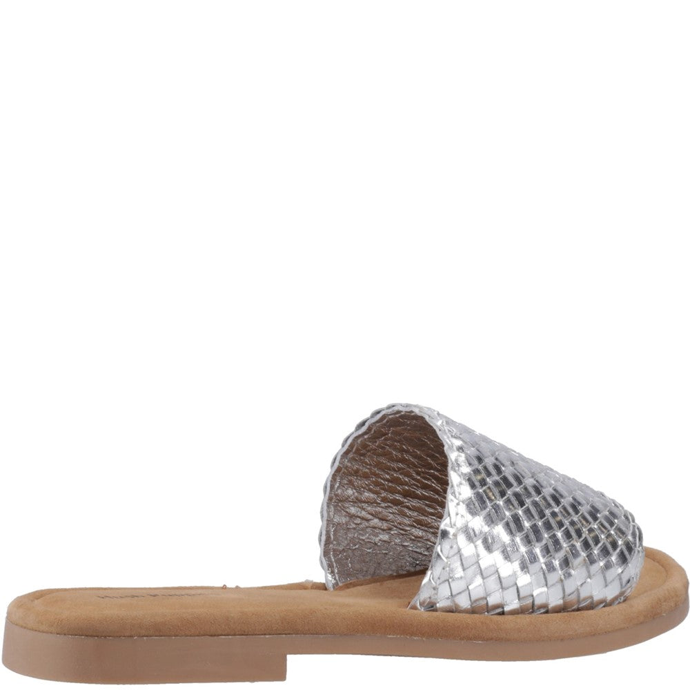 Sandal Ladies Summer Silver Hush Puppies Hetty Slide Wide Fit