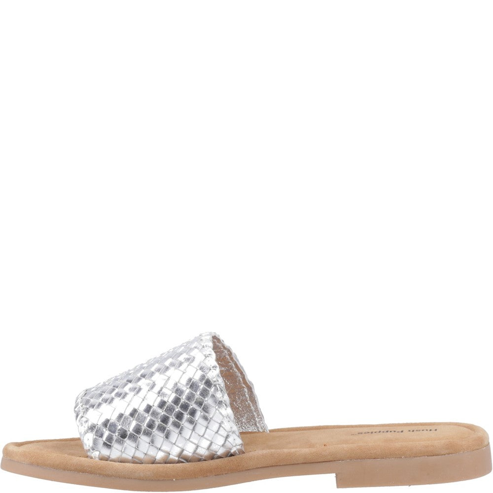 Sandal Ladies Summer Silver Hush Puppies Hetty Slide Wide Fit