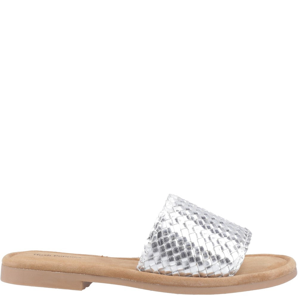 Sandal Ladies Summer Silver Hush Puppies Hetty Slide Wide Fit