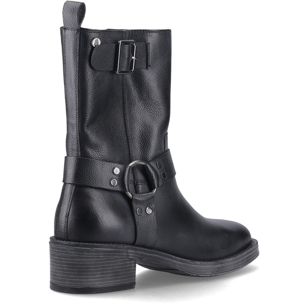 Ladies Ankle Boots Black Hush Puppies Althea Buckle Boot