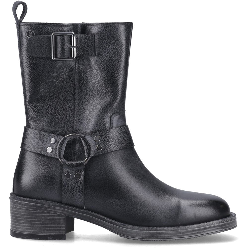 Ladies Ankle Boots Black Hush Puppies Althea Buckle Boot