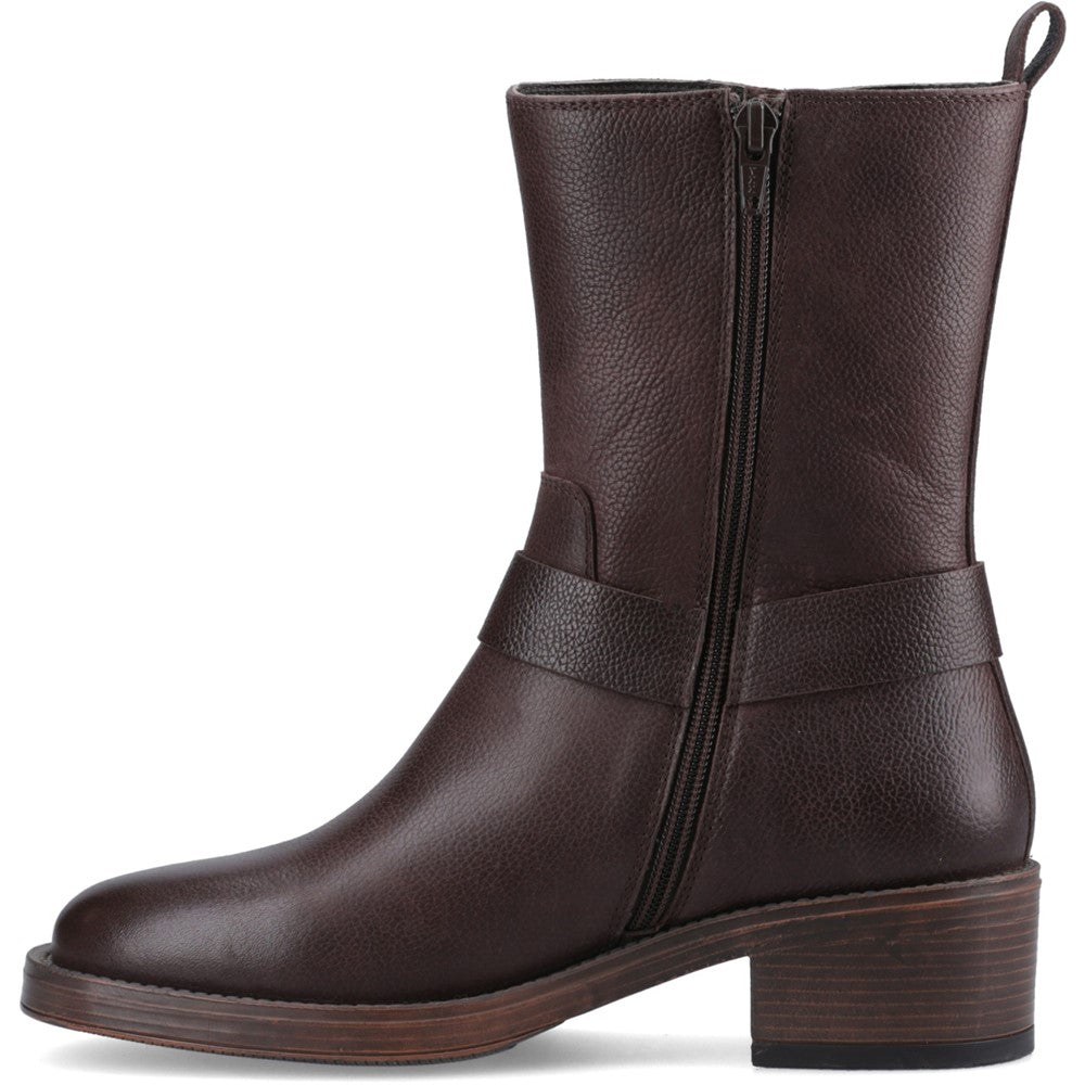 Ladies Ankle Boots Brown Hush Puppies Althea Buckle Boot