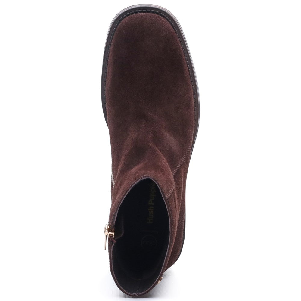 Ladies Ankle Boots Chocolate Hush Puppies Ayla Boot