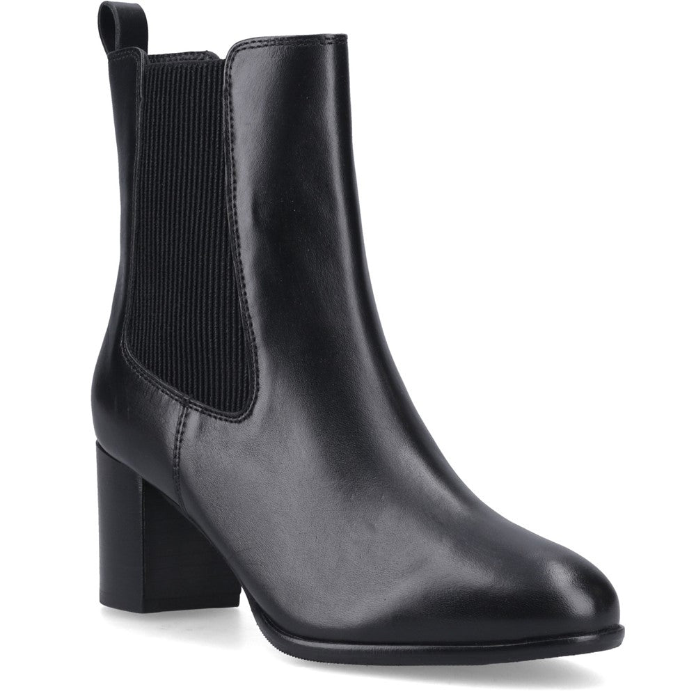 Ladies Ankle Boots Black Hush Puppies Camellia Heeled Boot