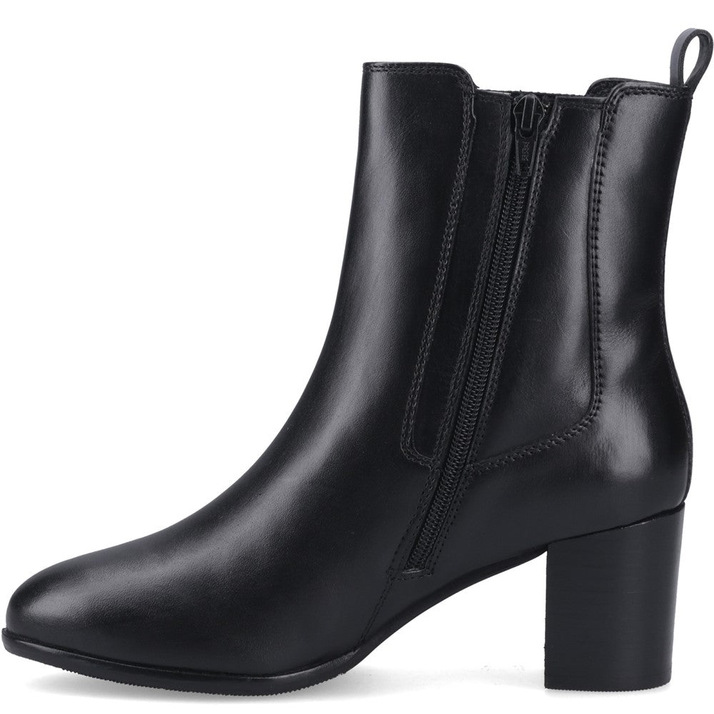 Ladies Ankle Boots Black Hush Puppies Camellia Heeled Boot