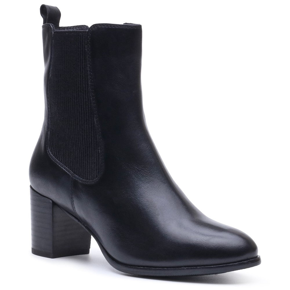 Ladies Ankle Boots Black Hush Puppies Camellia Heeled Boot