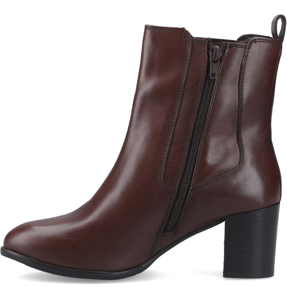 Ladies Ankle Boots Brown Hush Puppies Camellia Heeled Boot