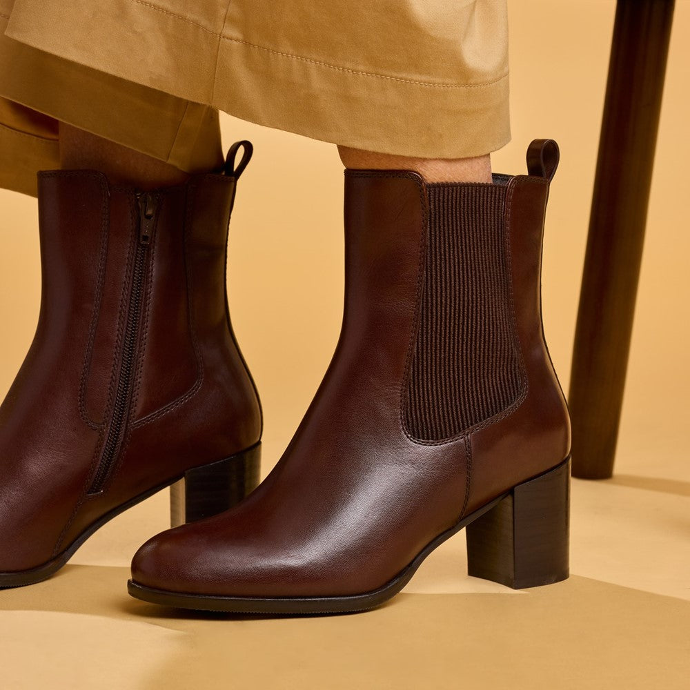 Ladies Ankle Boots Brown Hush Puppies Camellia Heeled Boot