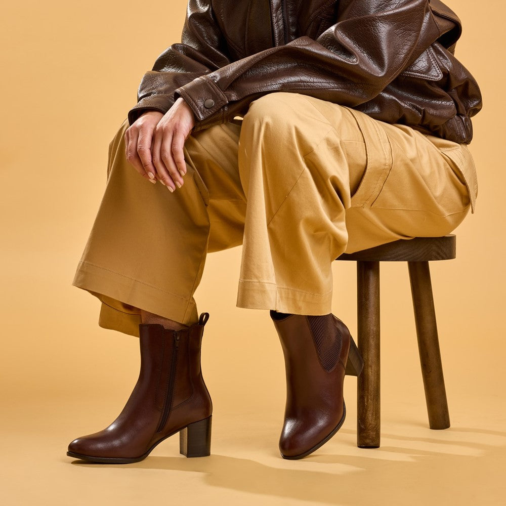 Ladies Ankle Boots Brown Hush Puppies Camellia Heeled Boot