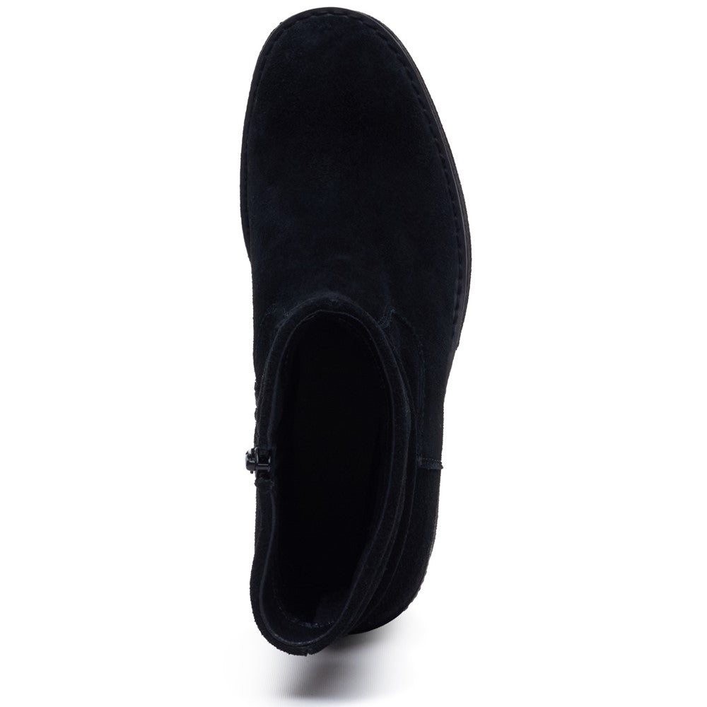 Ladies Mid Boot Black Hush Puppies Flora Ruched Boot