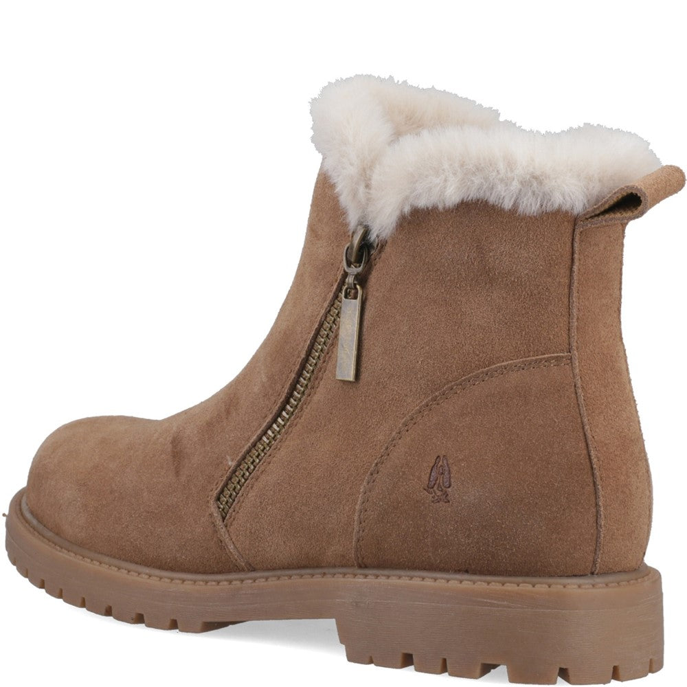 Ladies Ankle Boots Tan Hush Puppies Hollis Zip Boot