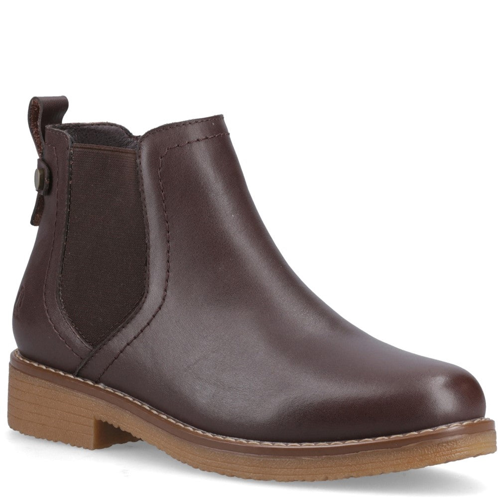 Ladies Ankle Boots Chocolate Hush Puppies Maddy Leather Boot