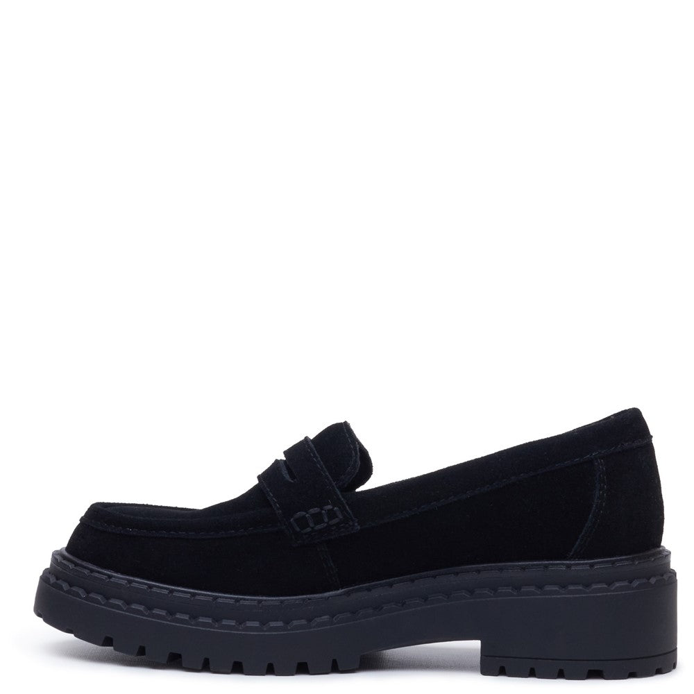 Slip On Ladies Shoes Black Suede Hush Puppies Odessa Loafer