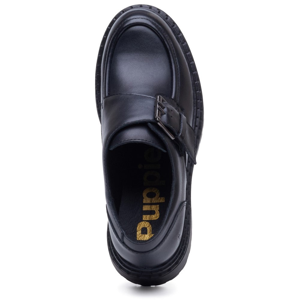 Lace Ladies Shoes Black Hush Puppies Orla Monk Shoe