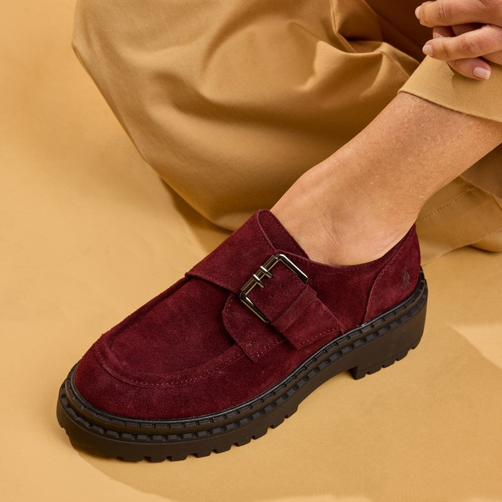 Lace Ladies Shoes Bordo Hush Puppies Orla Monk Shoe