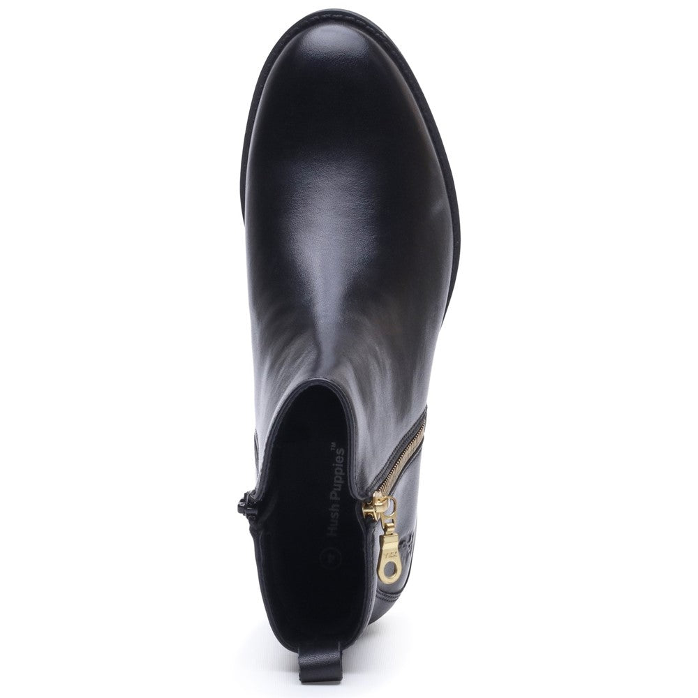 Ladies Ankle Boots Black Hush Puppies Perry Zip Boot
