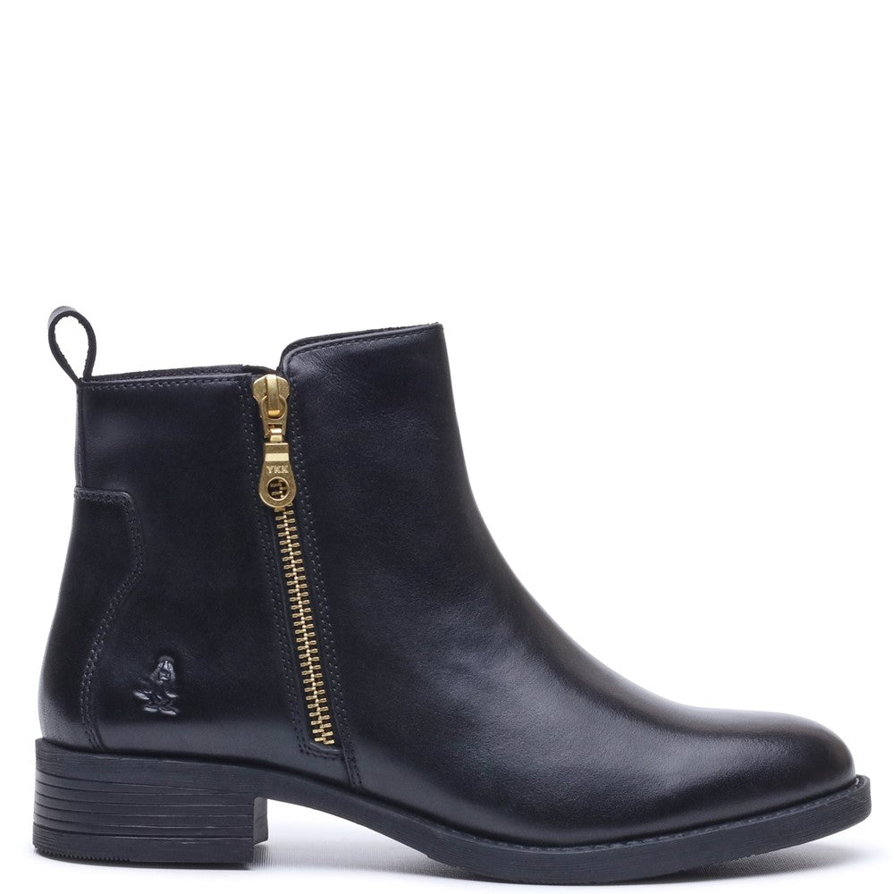 Ladies Ankle Boots Black Hush Puppies Perry Zip Boot
