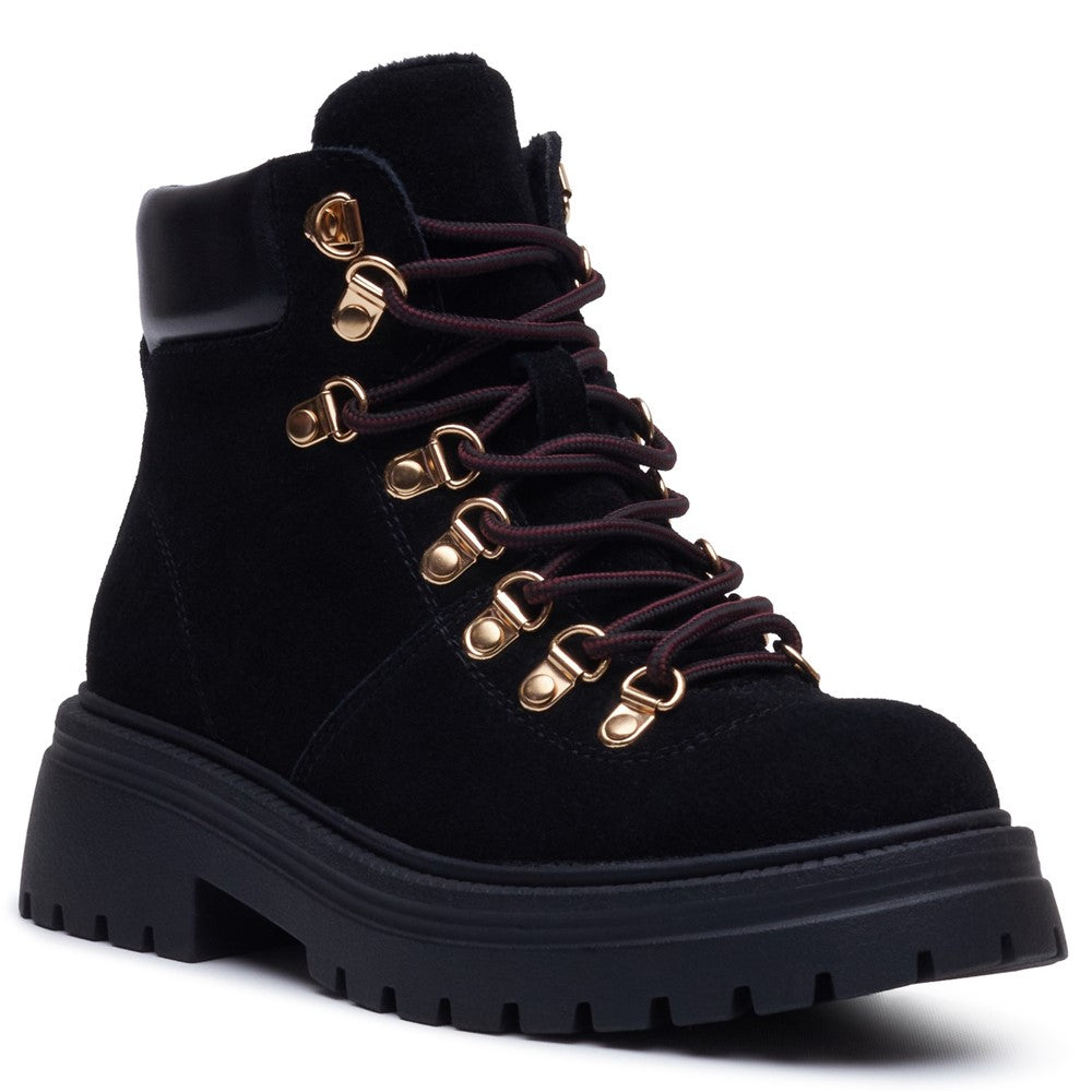 Ladies Ankle Boots Black Hush Puppies Robyn Hiker Boot