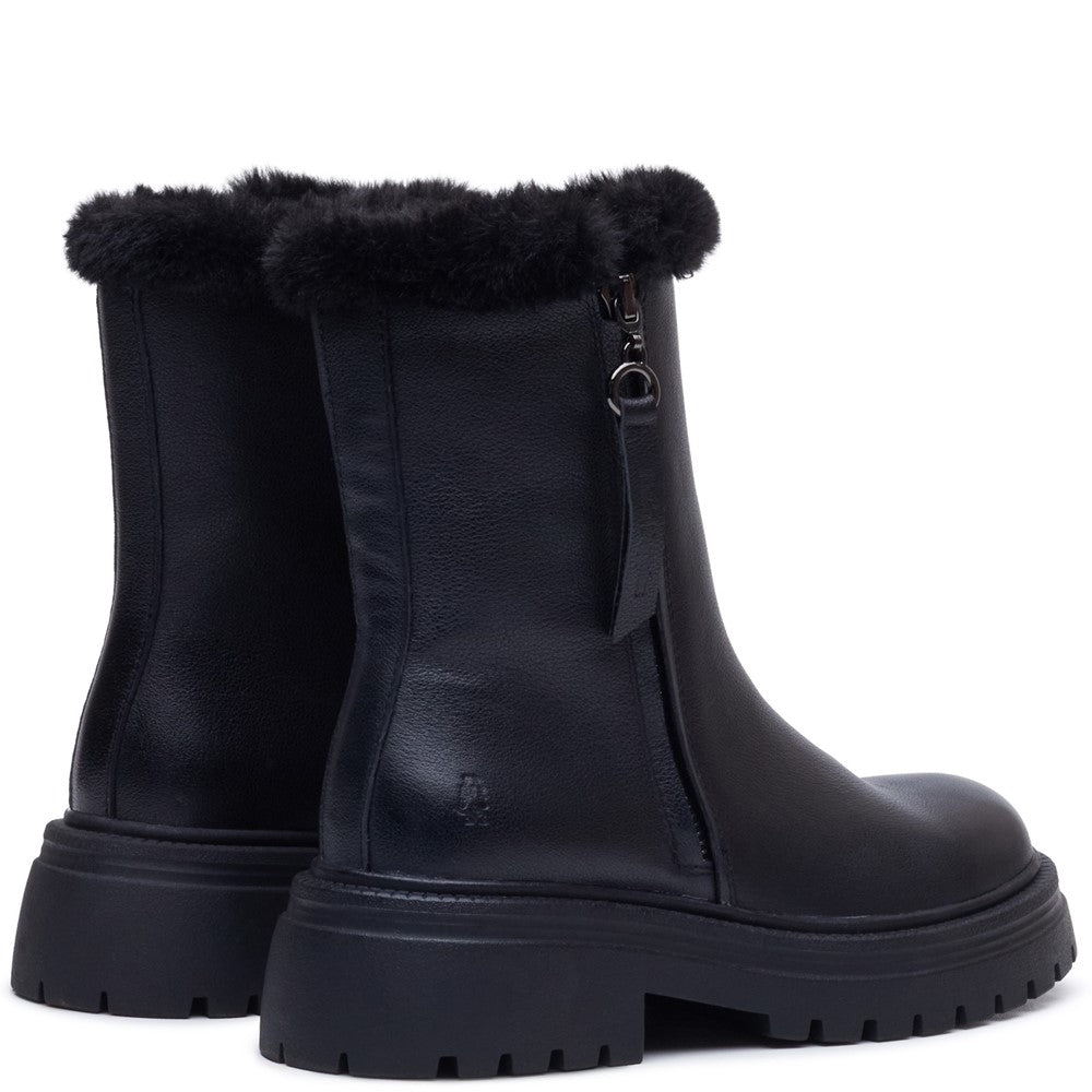 Ladies Mid Boot Black Hush Puppies Rosalind Boot