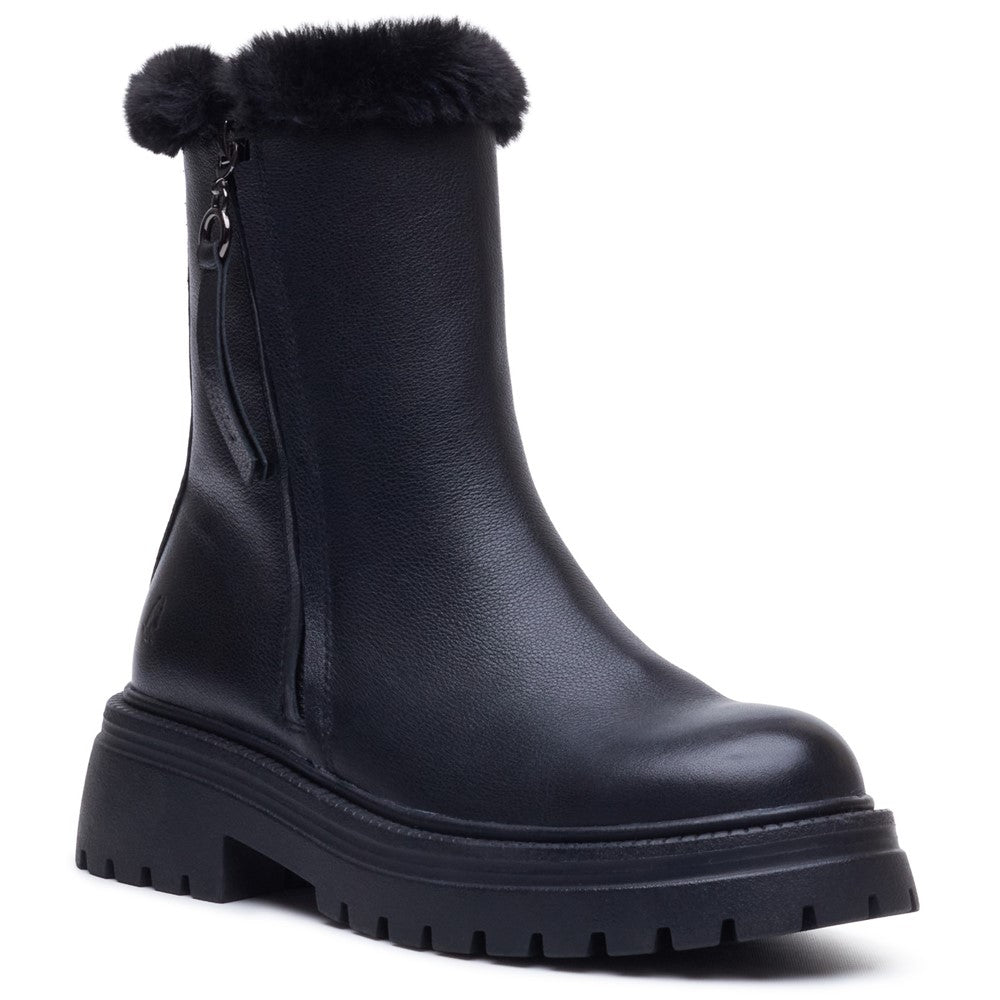 Ladies Mid Boot Black Hush Puppies Rosalind Boot