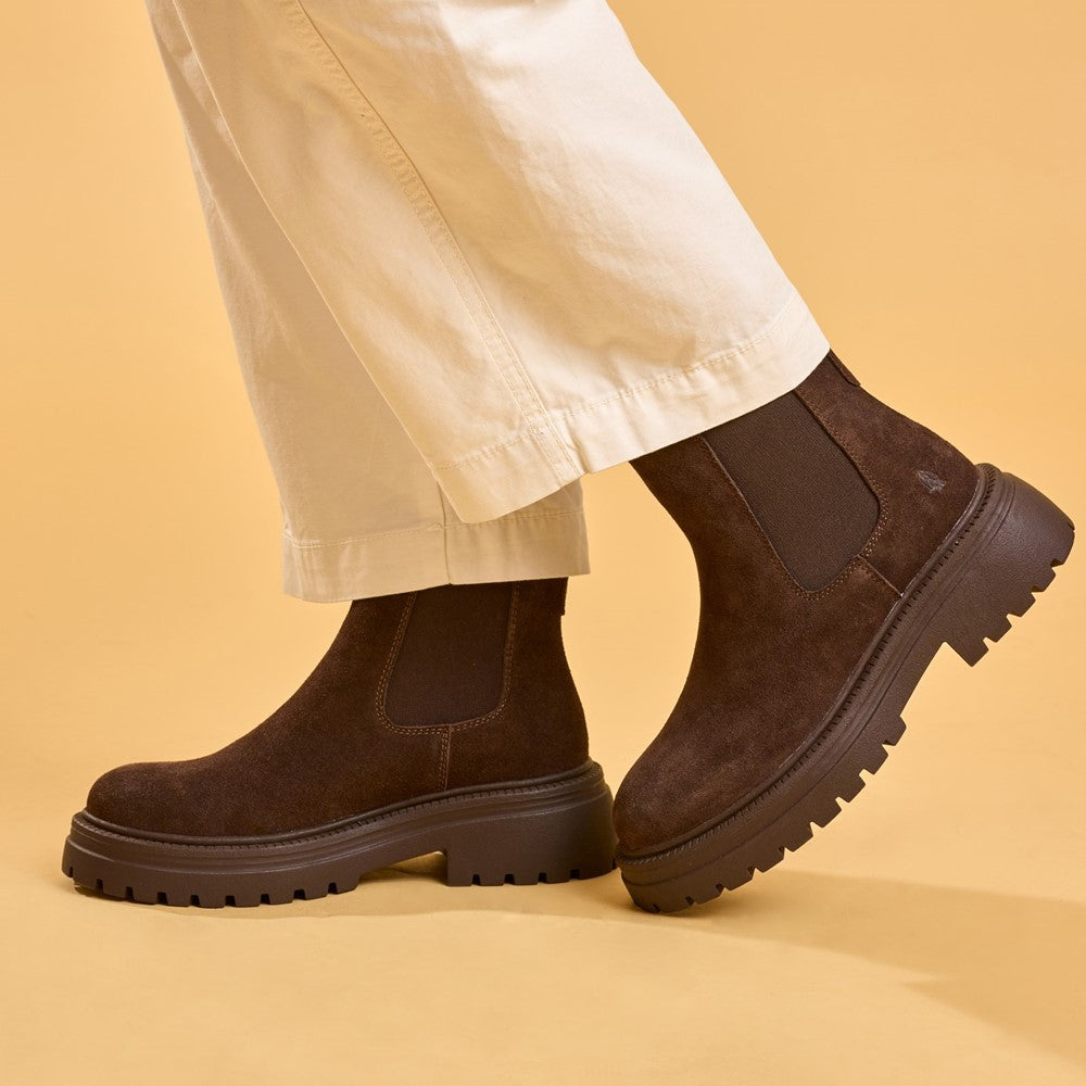 Ladies Ankle Boots Chocolate Hush Puppies Rose Chelsea Boot
