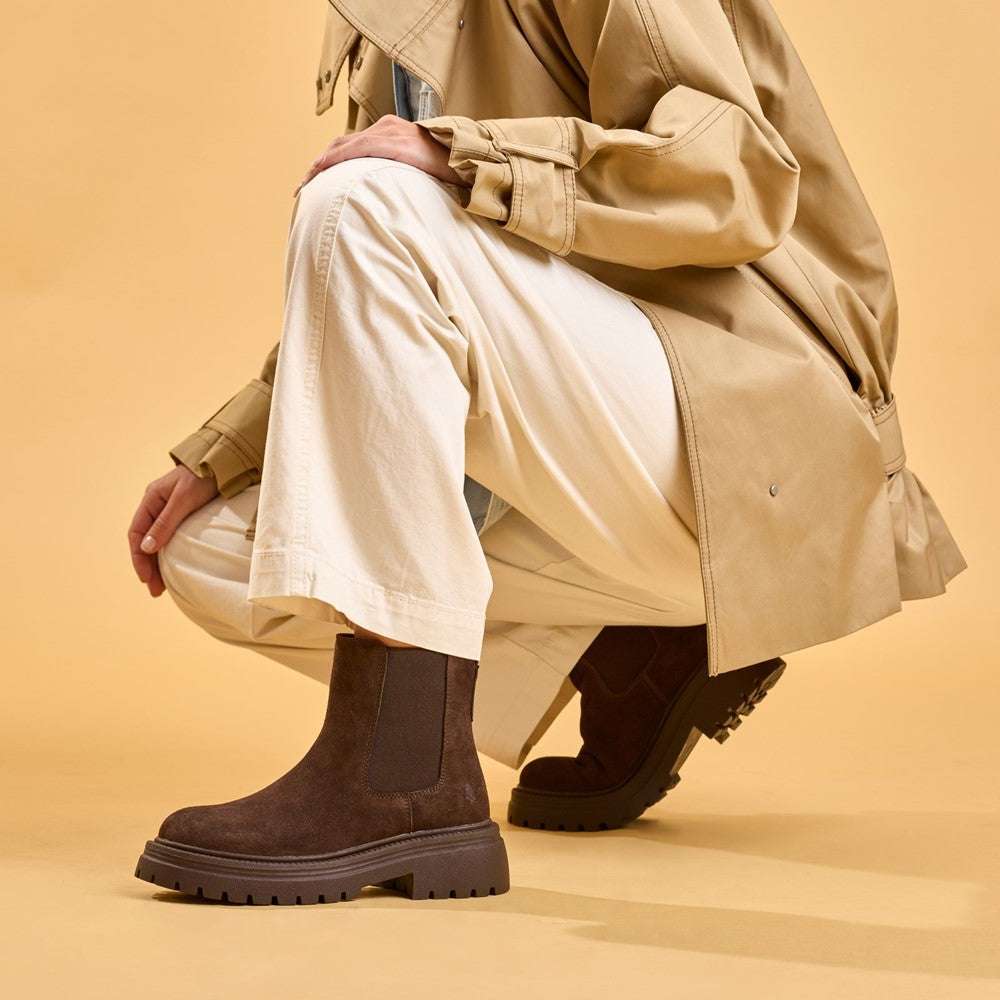 Ladies Ankle Boots Chocolate Hush Puppies Rose Chelsea Boot