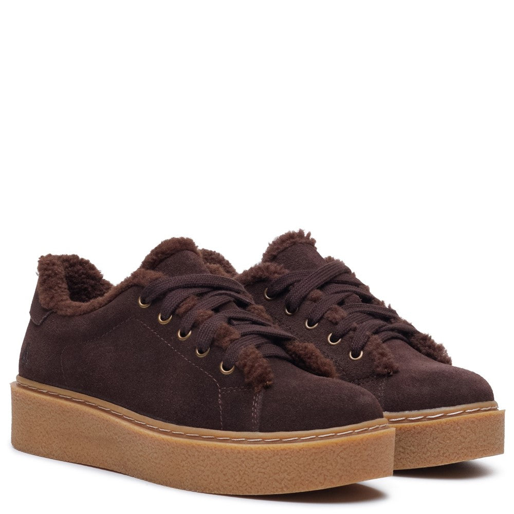 Shoe Ladies Summer Brown Hush Puppies Brinlee Fur Trainer