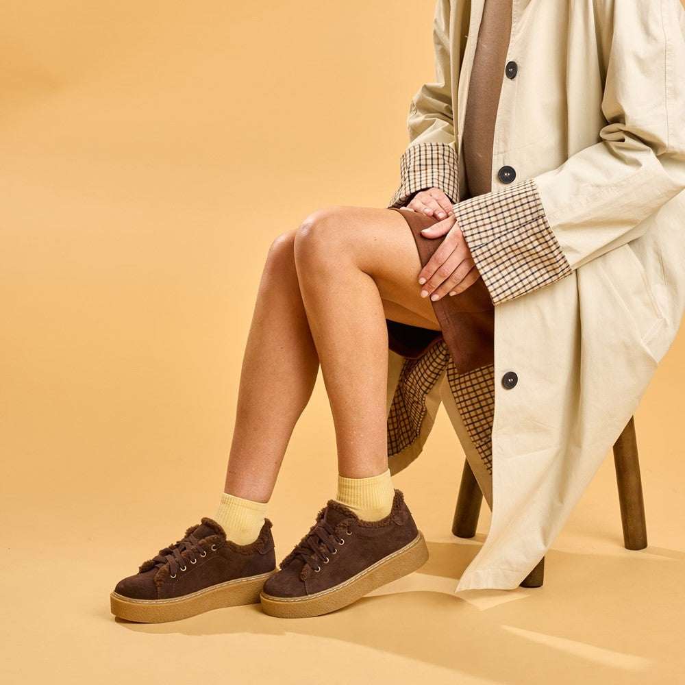 Shoe Ladies Summer Brown Hush Puppies Brinlee Fur Trainer