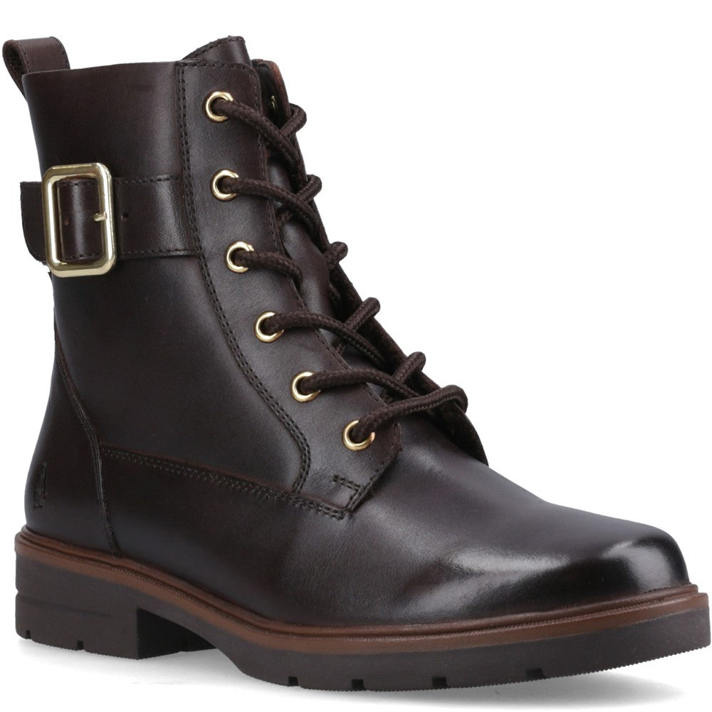 Ladies Long Boots Brown Hush Puppies Teagan Biker Boot