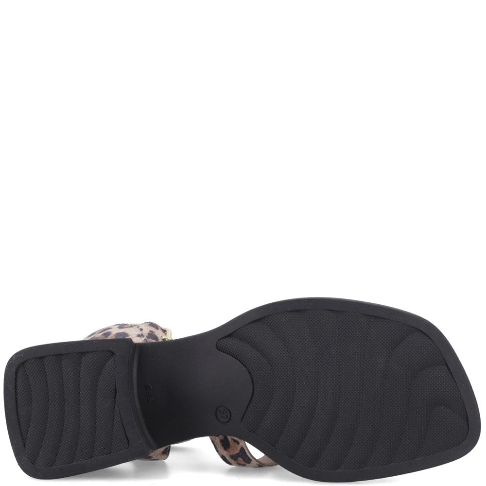 Ladies Heels Leopard Hush Puppies ZELDA GLADIATOR HEEL