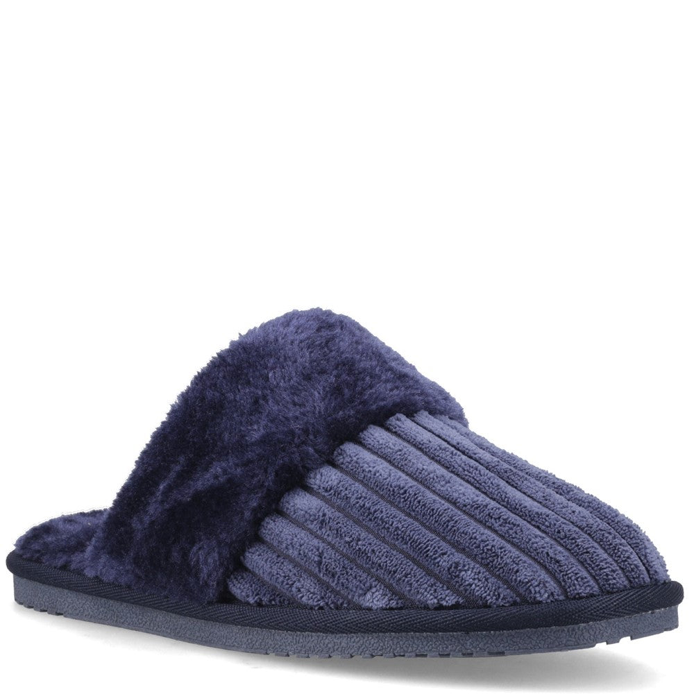 Classic Ladies Slippers Navy Hush Puppies Arianna Cord Slipper