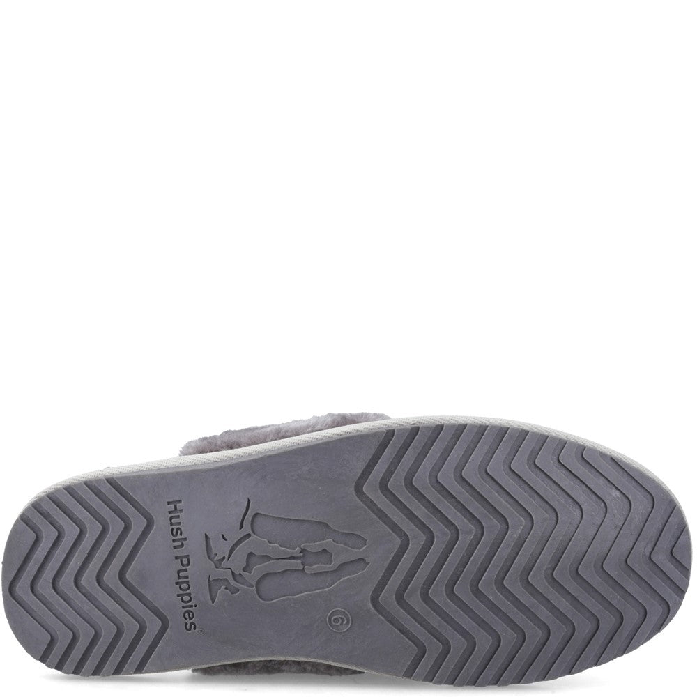 Classic Ladies Slippers Grey Hush Puppies Arianna Cord Slipper