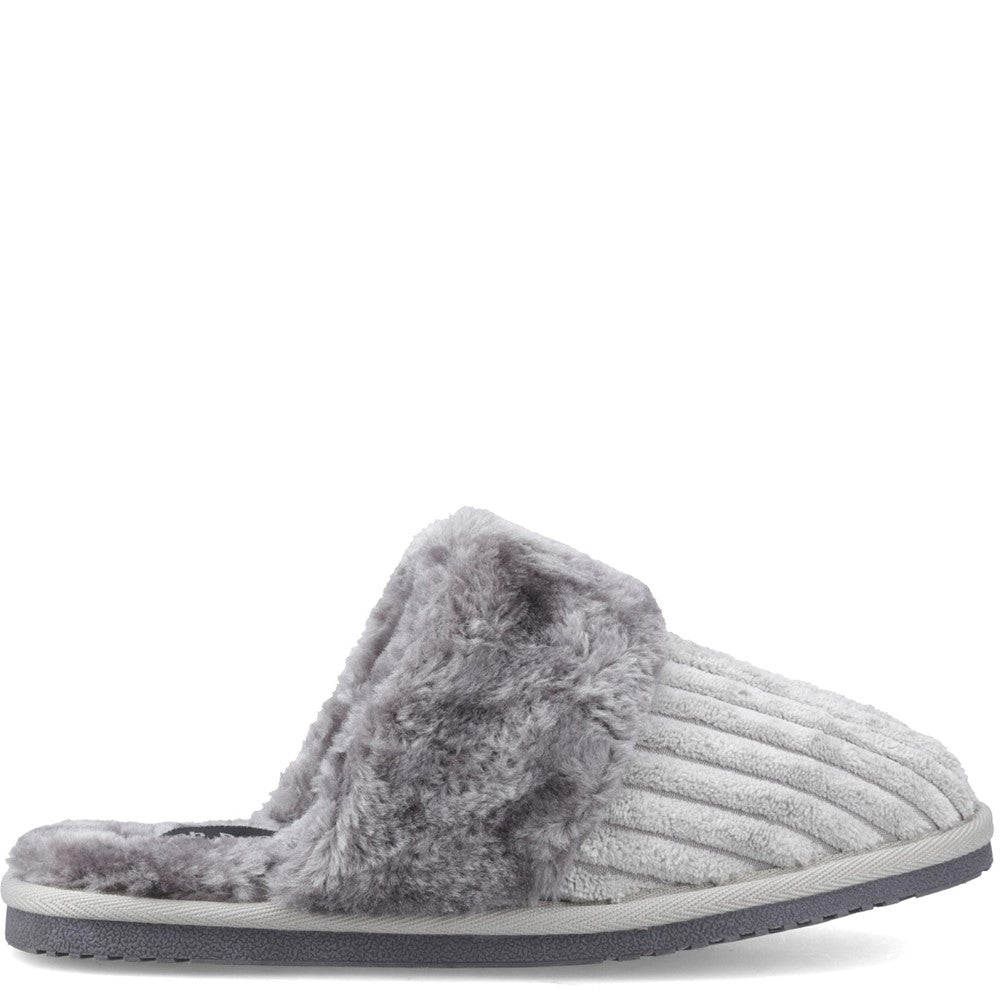 Classic Ladies Slippers Grey Hush Puppies Arianna Cord Slipper