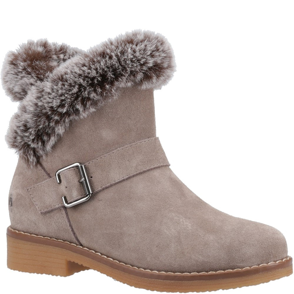 Ladies Ankle Boots Taupe Hush Puppies Hannah Wide Fit Boot