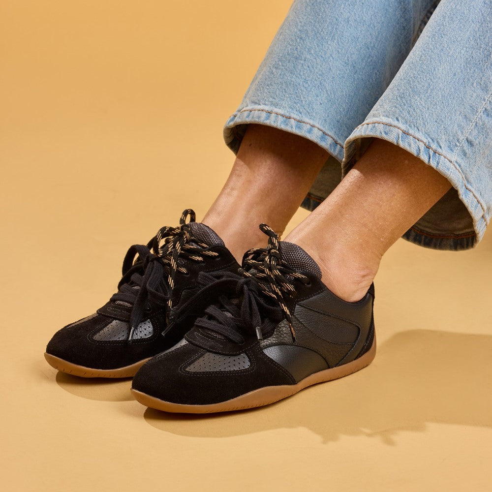 Ladies Sports Black Hush Puppies Jovie Sneaker
