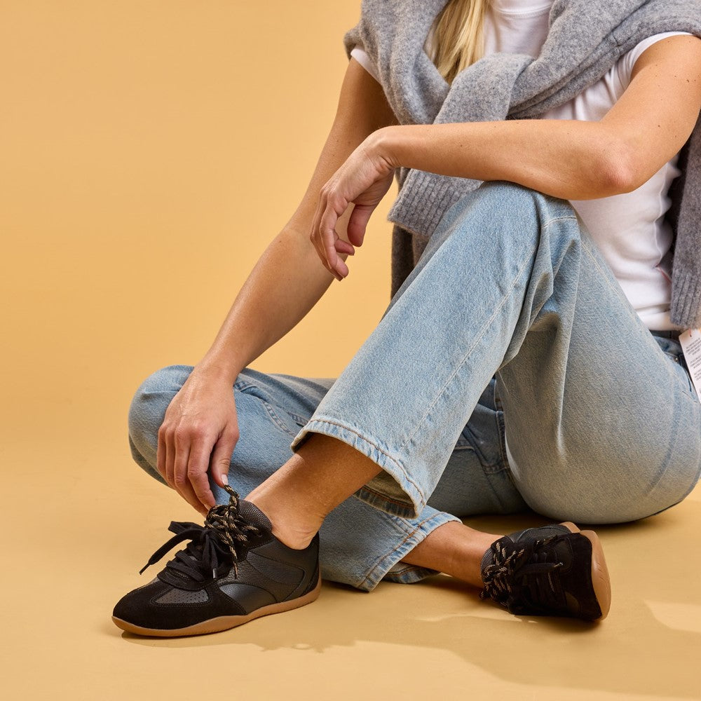 Ladies Sports Black Hush Puppies Jovie Sneaker